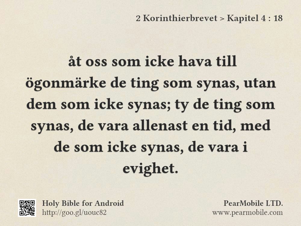 2 Korinthierbrevet, Kapitel 4:18